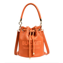 (Orange) Women Handbags PU Leather Drawstring Bucket Bag Purse Shoulder Tote Bags