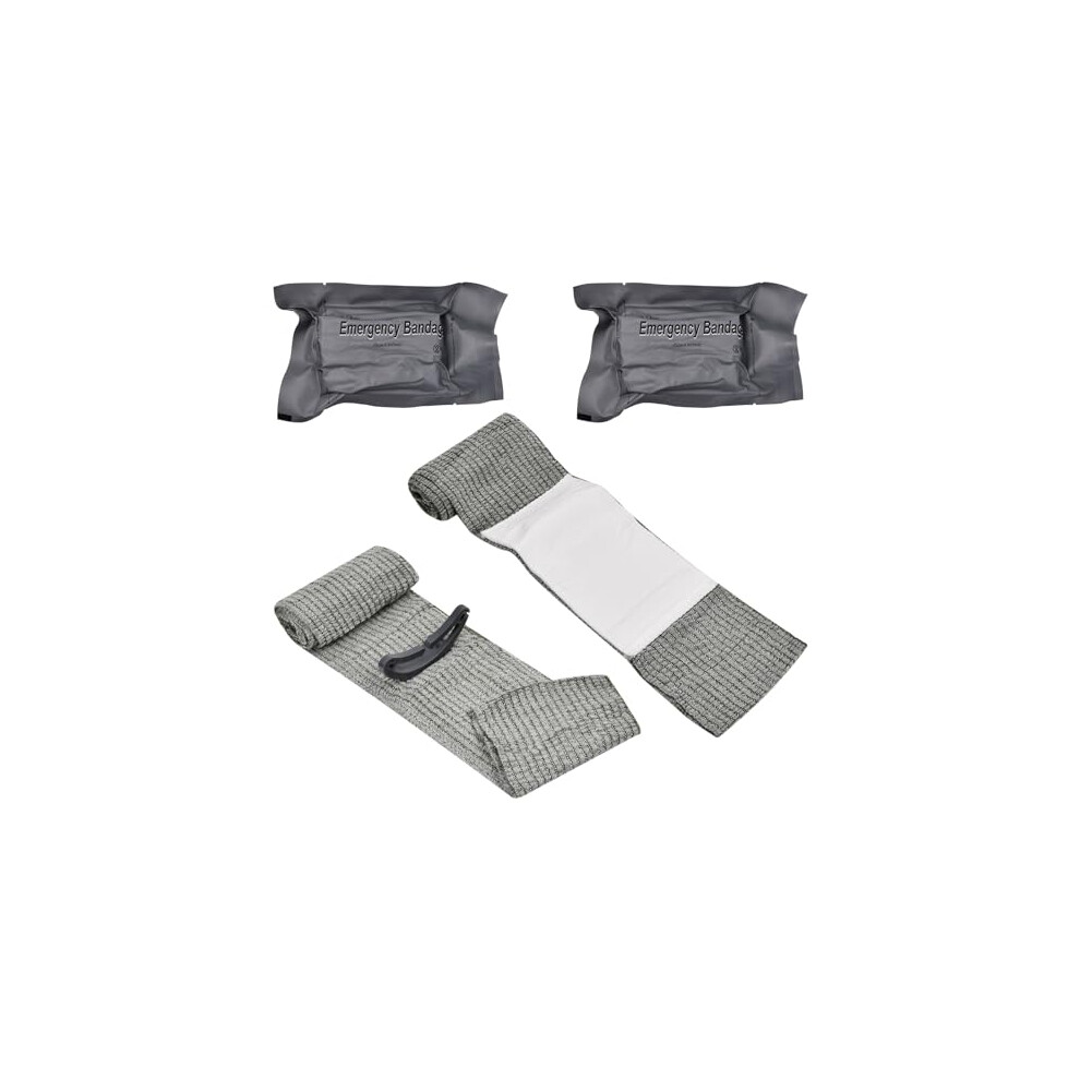 Hoxfly Israeli Bandage, 2 Pack 4" Israeli Style Emergency Bandage, Vacuum Sterile Compression Bandages Hemostatic Dressing, Israel Bandage Hemostatic Bandage