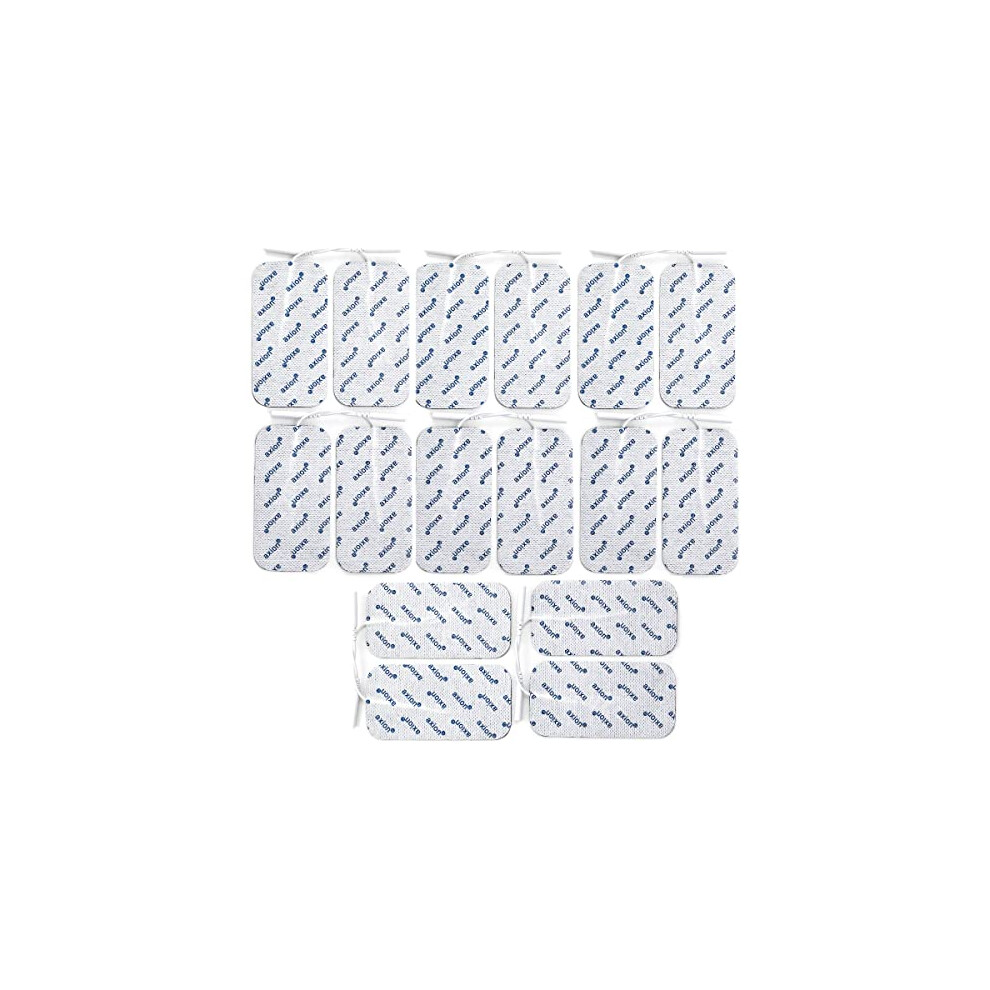 Axion Pack Of 16 Electrodes. Self-Adhesive Pads 10X5cm For Tens Ems Units With 2Mm Connection. Pads For Pain Treatment, Muscle Growth, Toning And Massage