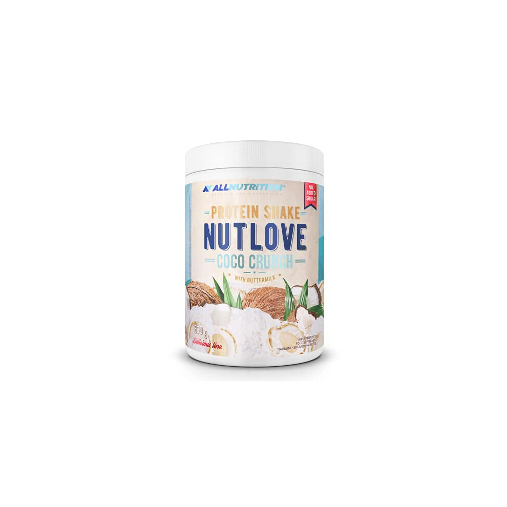 Allnutrition Nutlove Sugar Free Protein Shake Powder - Meal Replacement Shake With Buttermilk - Whey Protein Powder - Low Calorie Snacks - Coco Crunch
