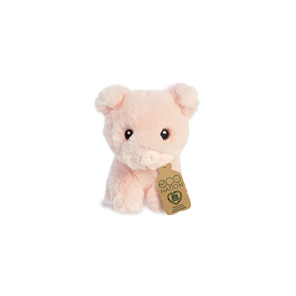 Aurora World Aurora, 35075, Eco Nation Mini Pig, 5In, Soft Toy, - Plush Soft Toy Pink