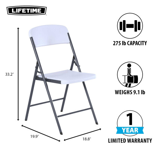 Folding Chair, Alloy Steel, White Granite 1