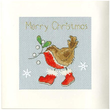 Bothy Threads Step Into Christmas counted cross stitch Christmas Card kit.