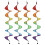 4pcs Rainbow Wind Spinner, 43" Rainbow Curlie Spinner Hanging Rainbow Wind Twister for Yard Tent Garden Outdoor Lawn Decoration 1