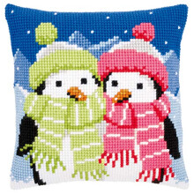 Cross Stitch Kit: Cushion: Penguins with Scarf, Other, NA, 40 x 40cm