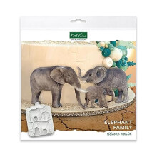 Elephant Family Silicone Mould for Cake Decorating & Crafts - Large Elephant 113 x 72mm, Medium Elephant 92 x 70mm, Small Elephant 47 x 36mm