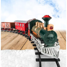 Kids Train Set - Electric Train Set for Boys 3-5 w/Lights & Sound Train Toy Railway Kits Gift Toy w/Steam Locomotive Engine 4 Horses & Tracks for 4-7