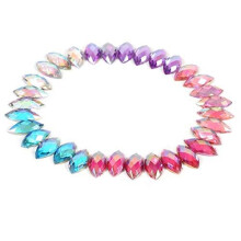 500pcs Crystal Rhinestone Horse Eye Shape AB Gems Acrylic Rhinestone 7 * 15mm for Wedding DIY Party Decor (01white)