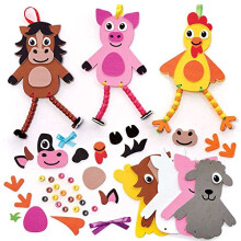 FC815 Farm Dangly Legs Decoration Kits - Pack of 5, Kids Foam Crafts, Kids Bead Arts and Crafts