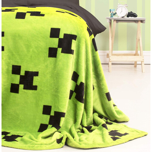 Minecraft Creeper Emerald Fleece Blanket