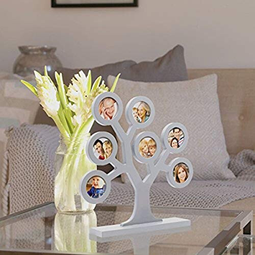 Family Tree Keepsake Photo Frame, Grey, Silver 2