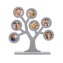 Family Tree Keepsake Photo Frame, Grey, Silver
