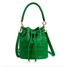(Green) Women Handbags PU Leather Drawstring Bucket Bag Purse Shoulder Tote Bags