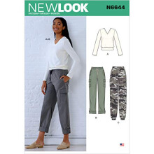 New Look naaipatroon N6644 Dames cargobroek en gebreide top Papier Wit Diverse UN6644A