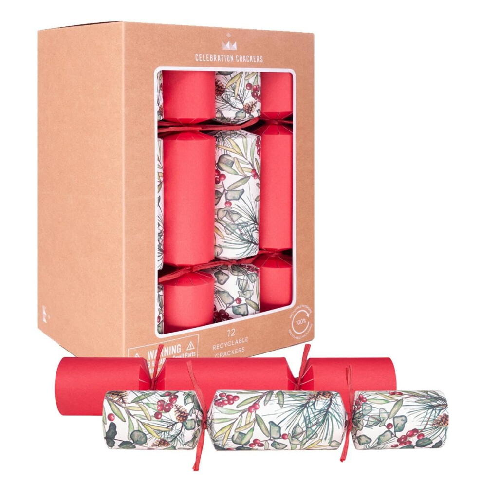 Celebration Crackers Kraft Cube Fsc Mix Eco Christmas Crackers - 12 X 12 Inch - Christmas Sprig