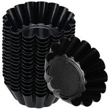 18 Pack 6.5cm Egg Tart Mold, Mini Cake Muffin Mould, Non-Stick Tart Tin Pans, Carbon Steel Cupcake Mould Baking Cups Tart Case Baking Tool for Pudding