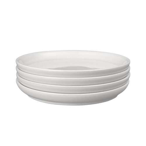 Denby Elements Stone White Coupe Set of 4 Medium Plates