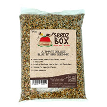 Blue Tit Bird Food Seed Mix 750g - Seedzbox Deluxe Bluetit Wild Bird Food - Ideal For Blue Great Coal Crested Marsh and Willow Tits - Sunflower Hearts