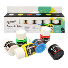 Ceramic Paint Set - 6 pieces x 20ml - Water resistant Ceramic Colours - Ideal Porcelain Paint for painting Cups, Vases and Bowls