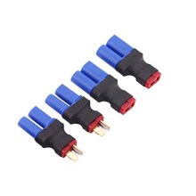 2 Pair No Wires Deans T to EC5 Plug Female Male Adapter Wireless Connector for RC FPV Drone Car Lipo NiMH Battery Charger ESC