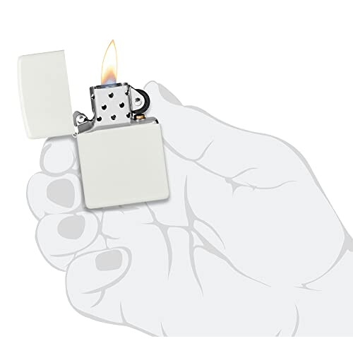 Zippo Lighter, White Matte, One Size 2