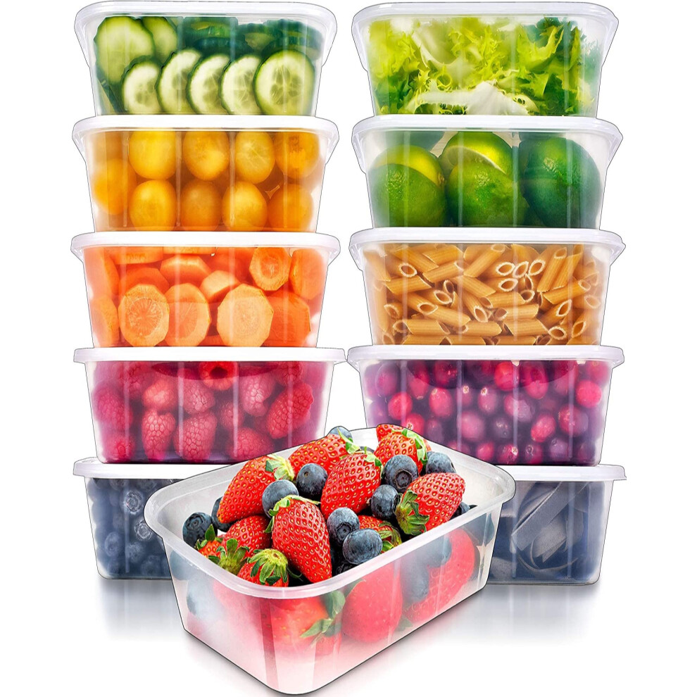 Kaheign 25Pcs Food Storage Containers, 1000Ml Reusable Plastic Meal Prep Boxes Bpa Free Leakproof Takeaway Deli Containers With Airtight Lids - Freezer And