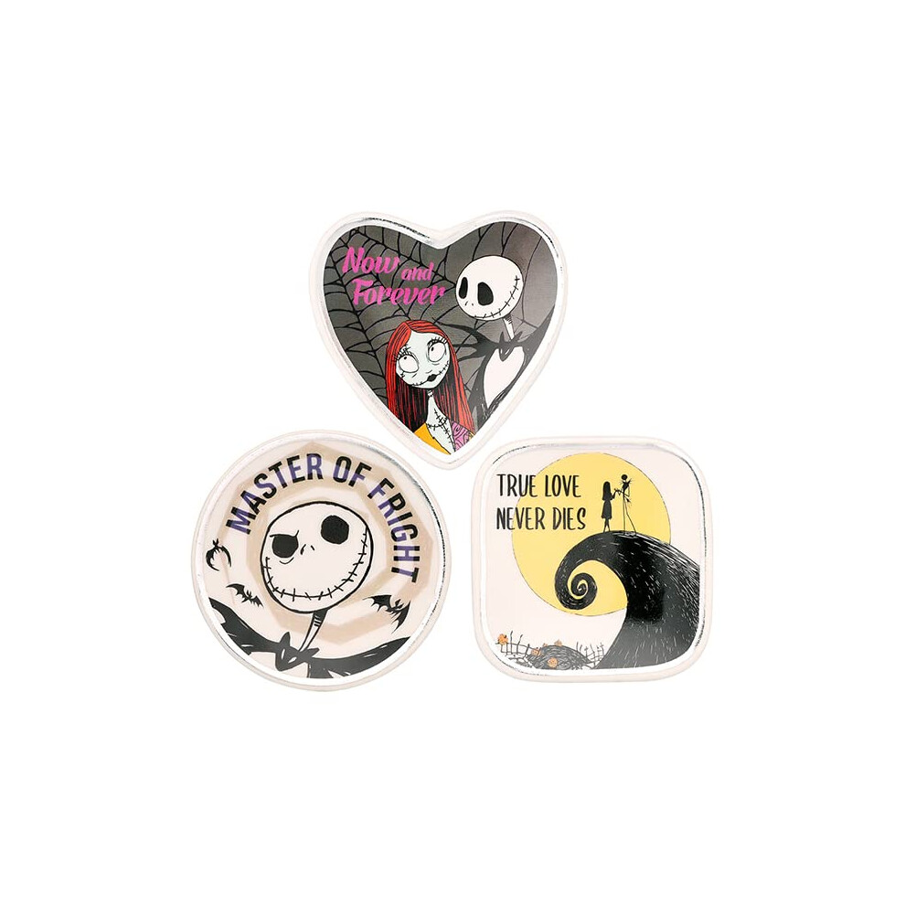 The Nightmare Before Christmas Multicoloured Ceramic Gift 3 piece Boxed Trinket Tray Set VC700381L