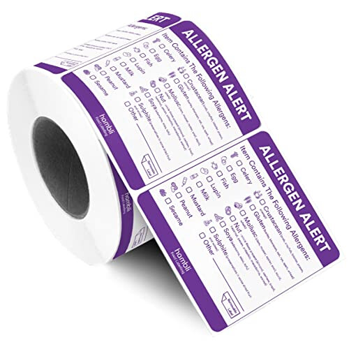 Allergen Labels – 600PC Roll of Allergen Stickers – Professional ...