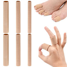 6 Pcs Gel Toe Protectors 5.9 Inches Cuttable Finger Toe Sleeve Tubes Soft Gel Corn Pad Protectors Big Toe Protector Toe Cushion Cap for Blisters,