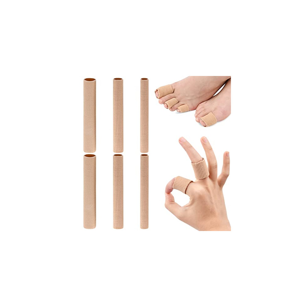 Zsanhua 6 Pcs Gel Toe Protectors 5.9 Inches Cuttable Finger Toe Sleeve Tubes Soft Gel Corn Pad Protectors Big Toe Protector Toe Cushion Cap For Blisters,