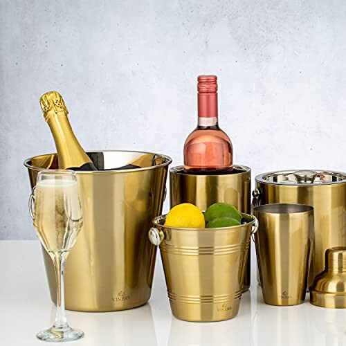 Viners Barware 4 L Gold Champagne Bucket 2
