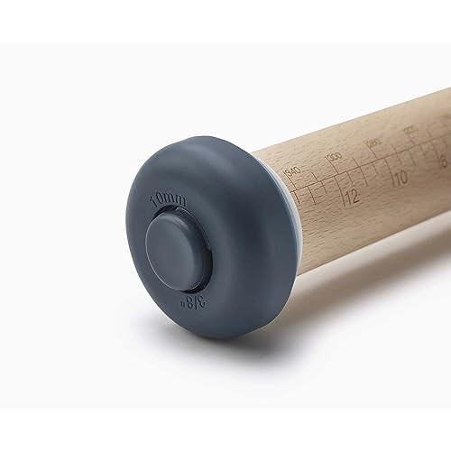 Joseph Joseph PrecisionPin - Rolling Pin with adjustable pastry thickness, Baking and dough rollers, Beech Wood, Pastel Blue 2
