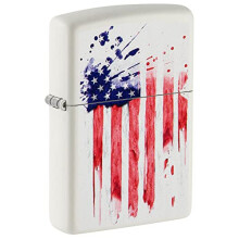 Accendino Zippo Design Bandiera USA Bianco Opaco