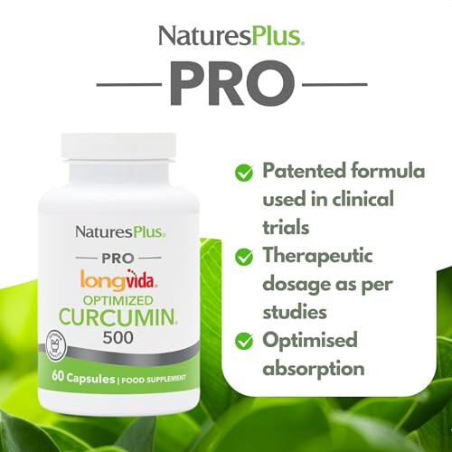 NaturesPlus, Pro Longvida, Curcumin, 500 mg, 60 Kapseln 2