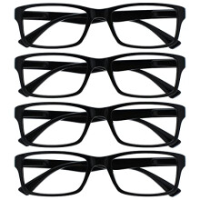 The Reading Glasses Company Black Readers Value 4 Pack Designer Style Mens Womens RRRR92-1 +2.50