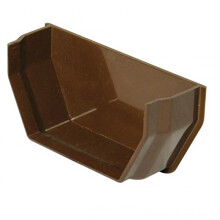 114mm Square Gutter Internal Stop End - Brown