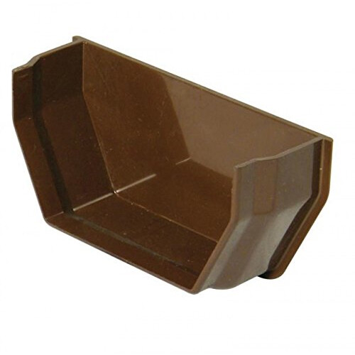 114mm Square Gutter Internal Stop End - Brown