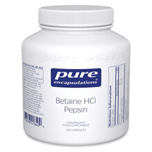 - Betaine HCl Pepsin - Acidic Betaine with Protein-Digesting Enzyme - 250 Capsules