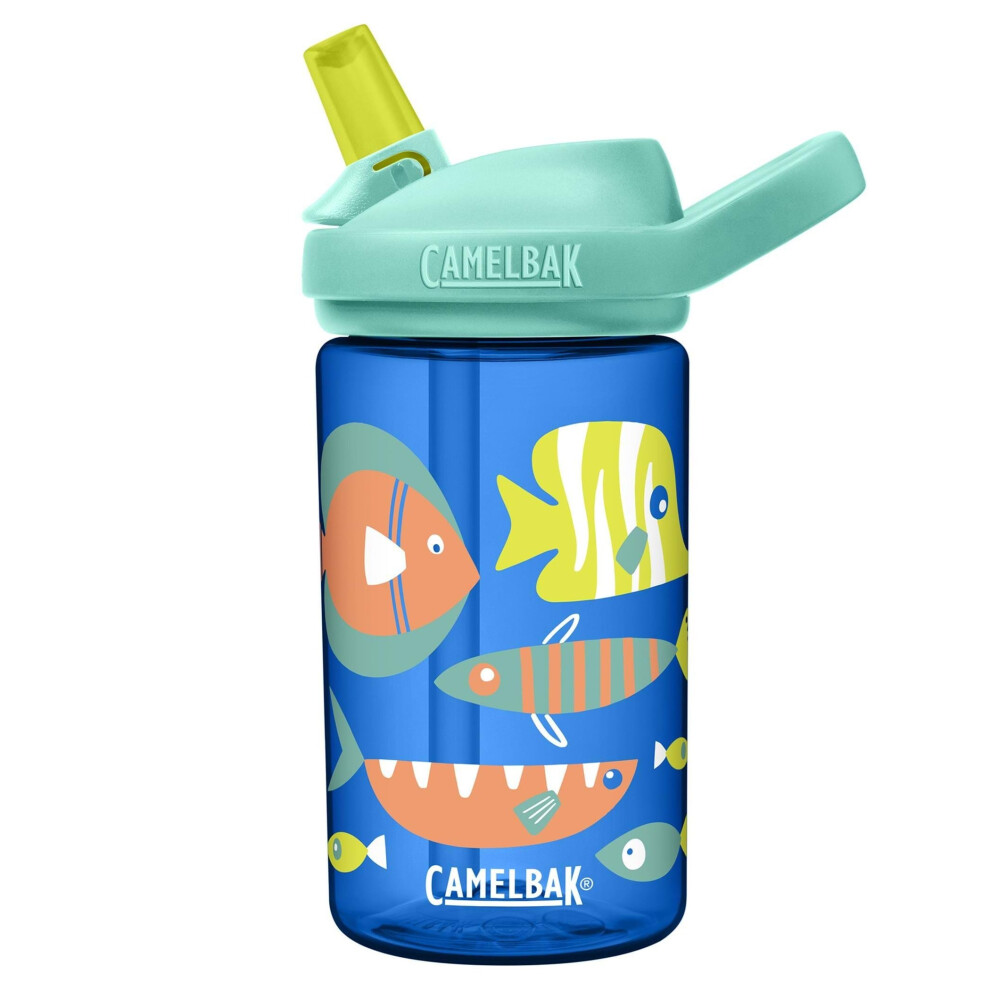 (fun fish) Camelbak Eddy+ Kids water bottle 400ml spill proof flip top flask - ltd edition