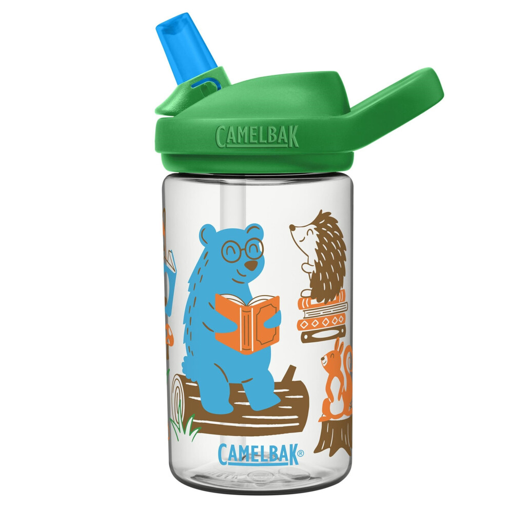 (reading animals) Camelbak Eddy+ Kids water bottle 400ml spill proof flip top flask - ltd edition