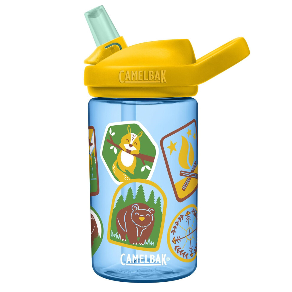 (explorer patches) Camelbak Eddy+ Kids water bottle 400ml spill proof flip top flask - ltd edition