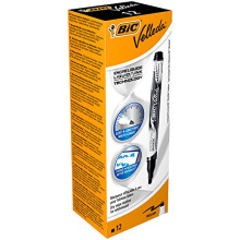 Velleda Liquid Ink Dry Wipe Pocket Markers - Black (Pack of 12)