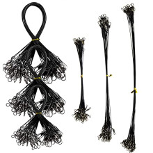 Fishing Wire Trace Leaders Lure Wire Trace Pike Traces Wire 72pcs 15cm 20cm 25cm Stainless Steel Trace Leaders with Snap for Pike Hidden Main Line