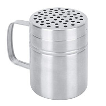 Flour Shaker,Dredger Shaker Stainless Steel with Handle,Icing Sugar Shaker Duster Spice Bottle Dredger Shaker for Chocolate, Cocoa, Sugar, Salt, Flour