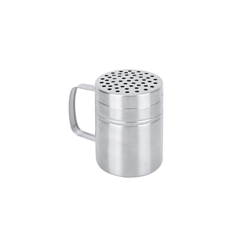 Flour Shaker,Dredger Shaker Stainless Steel with Handle,Icing Sugar Shaker Duster Spice Bottle Dredger Shaker for Chocolate, Cocoa, Sugar, Salt, Flour