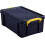 Really Useful Really Useful Plastic Storage Box 9 Litre Solid Black with Yellow Handles 1