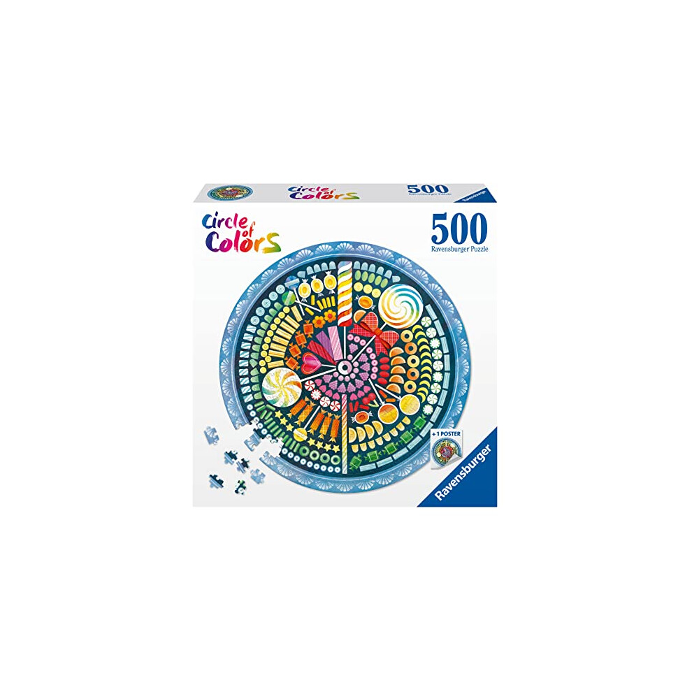 Circle of Colours Candy Sweets 500 Piece Jigsaw Puzzle for Adults and Kids Age 10 Years Up