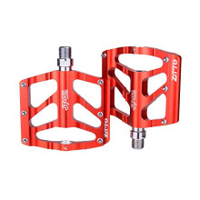 Metal Pedals Aluminum Alloy Bike pedals Flat Pedals Mountain Bike Platform Bicycle Pedals Lightweight Red