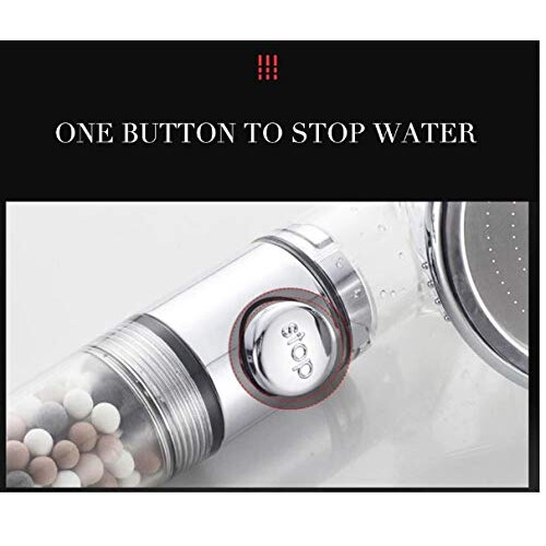 Shower Head Ionic with Button on Off 3 Function Filter Powerful Remove Chlorine Softens Hard Water with Extra Stones 2