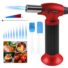 Kitchen Blow Torch Lighter,Mini Brulee Blow Torch Work with Butane Gas, Adjustable Flame & Safety Lock, Creme Brulee Torch for DIY, Pastries, Desserts